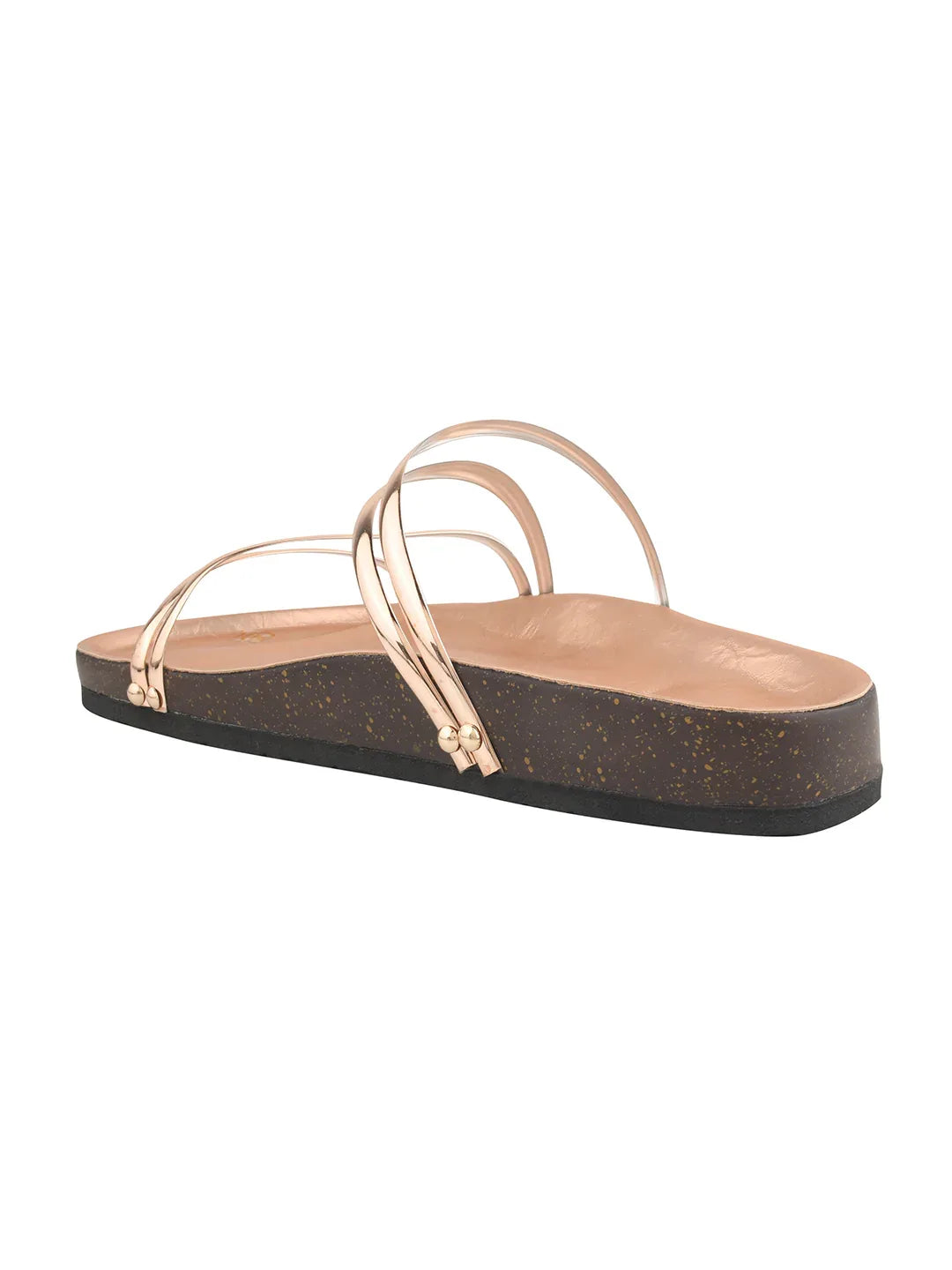 Elegant Spiral Strap Metallic Flats