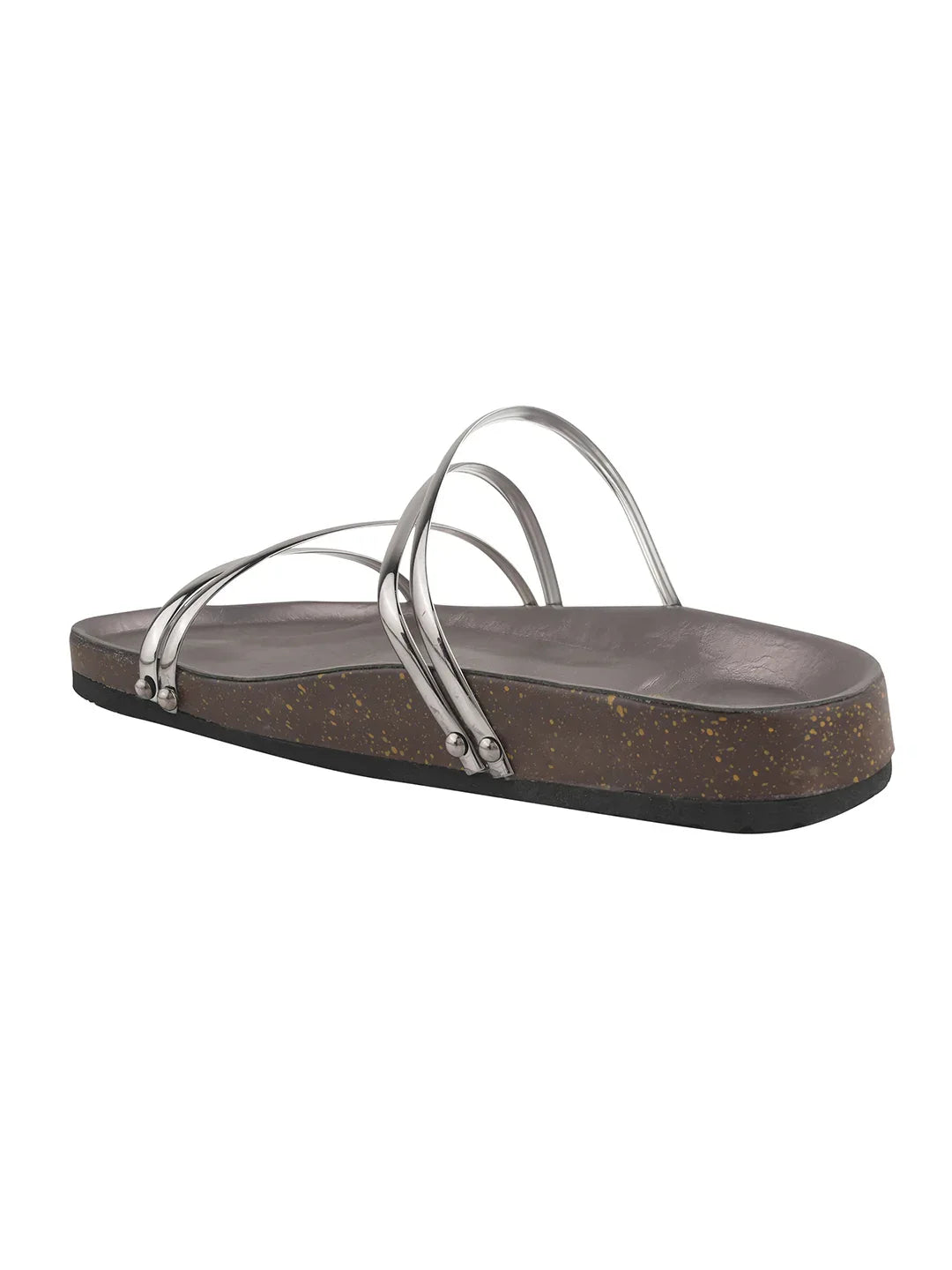 Elegant Spiral Strap Metallic Flats