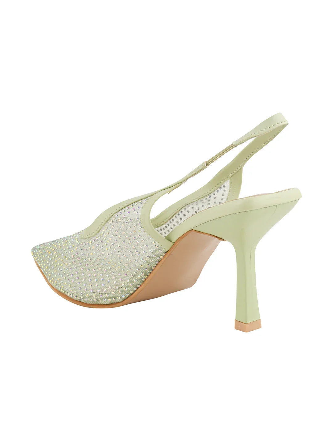 Rhinestone Detail Elegant Slingback Heels