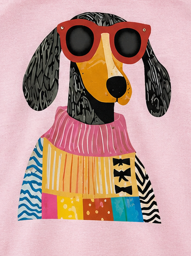 Cotton Tee Oversized Cute Dog Graphic Printed T-Shirt