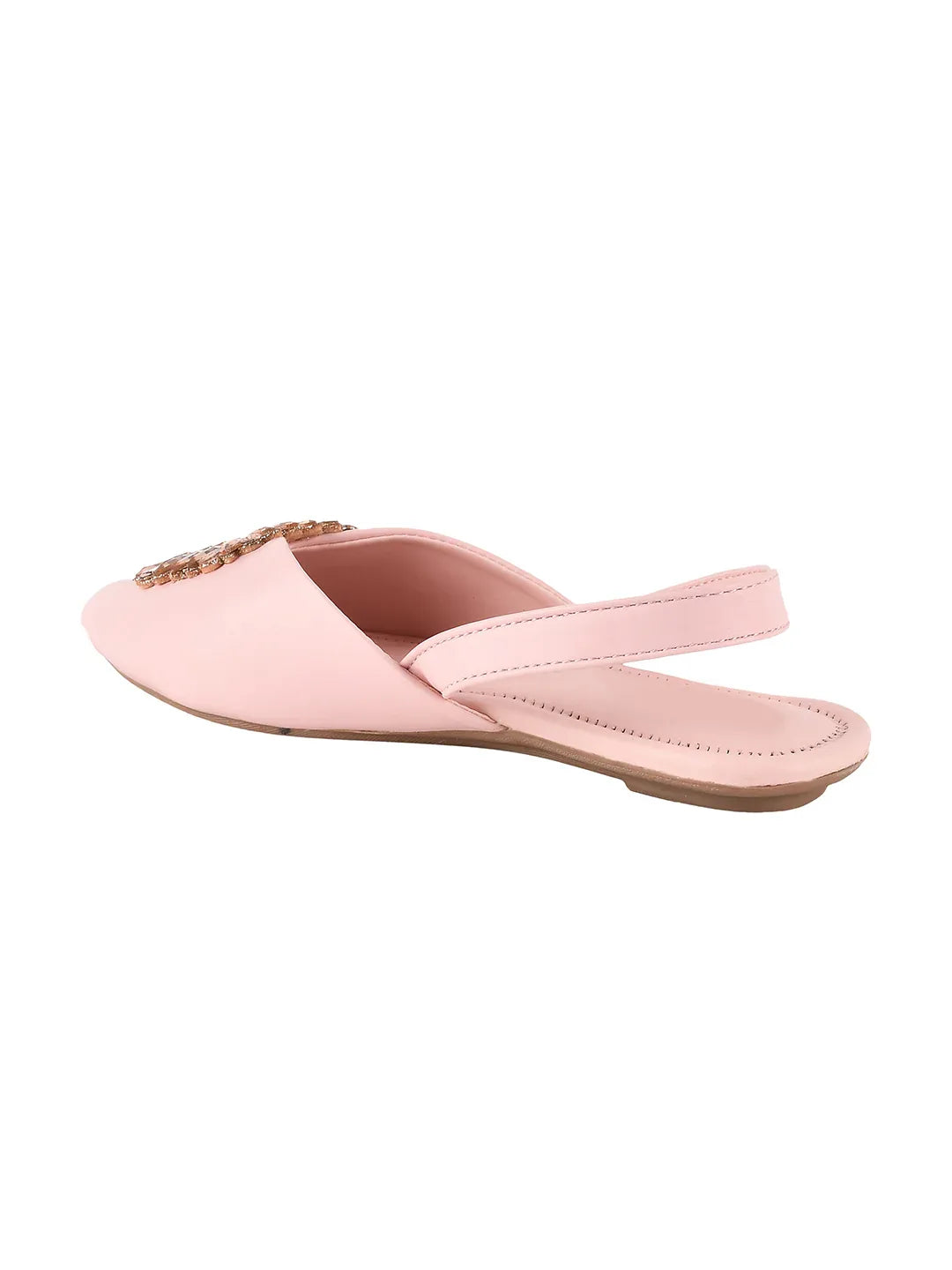 Chic Jewel Buckle Slingback Flats