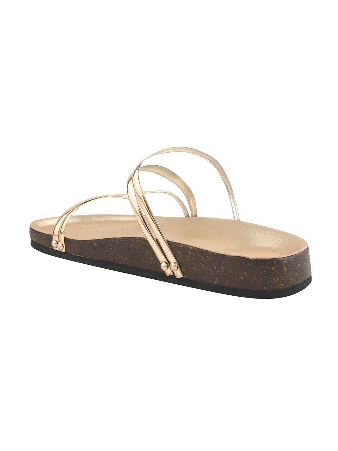 Elegant Spiral Strap Metallic Flats