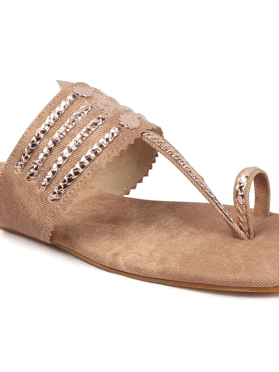 Ethnic Chain Detail Flats