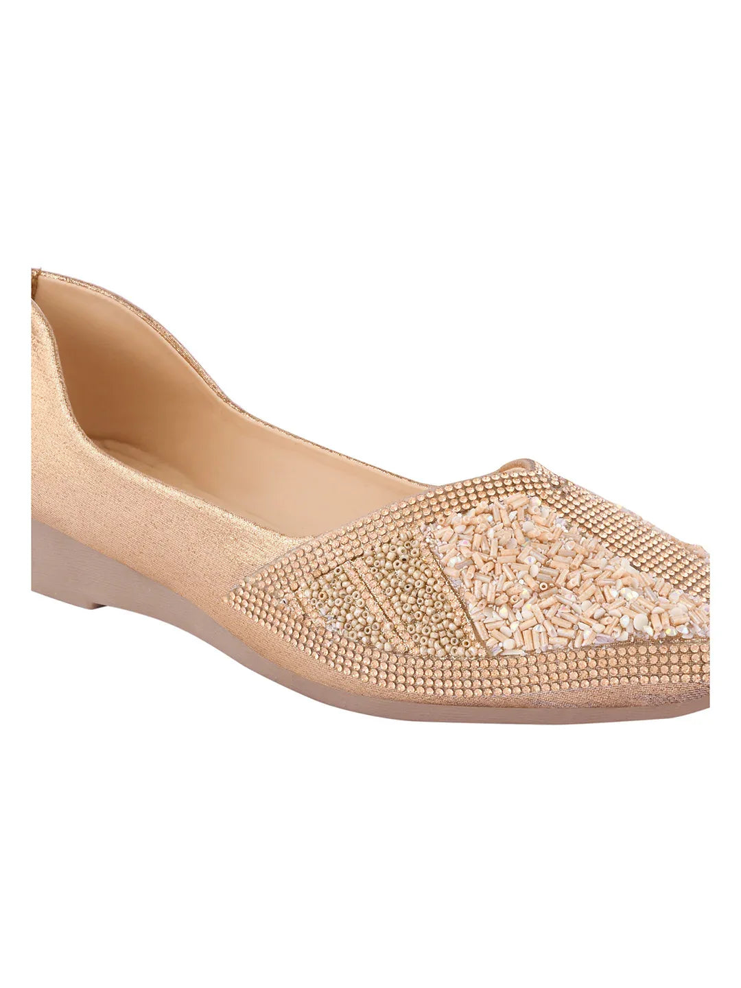 TRYME Festive Square Toe Embellished Stone Women's Juttis