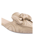 Elegant Bow Accent Pointed Mule Flats for Women
