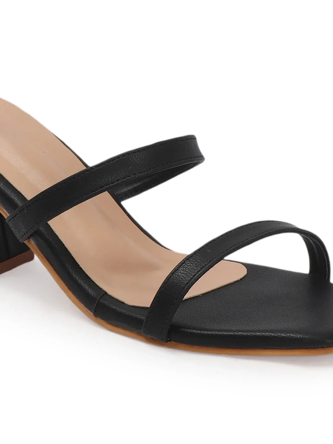Rose Detail Ankle Strap Block Heels