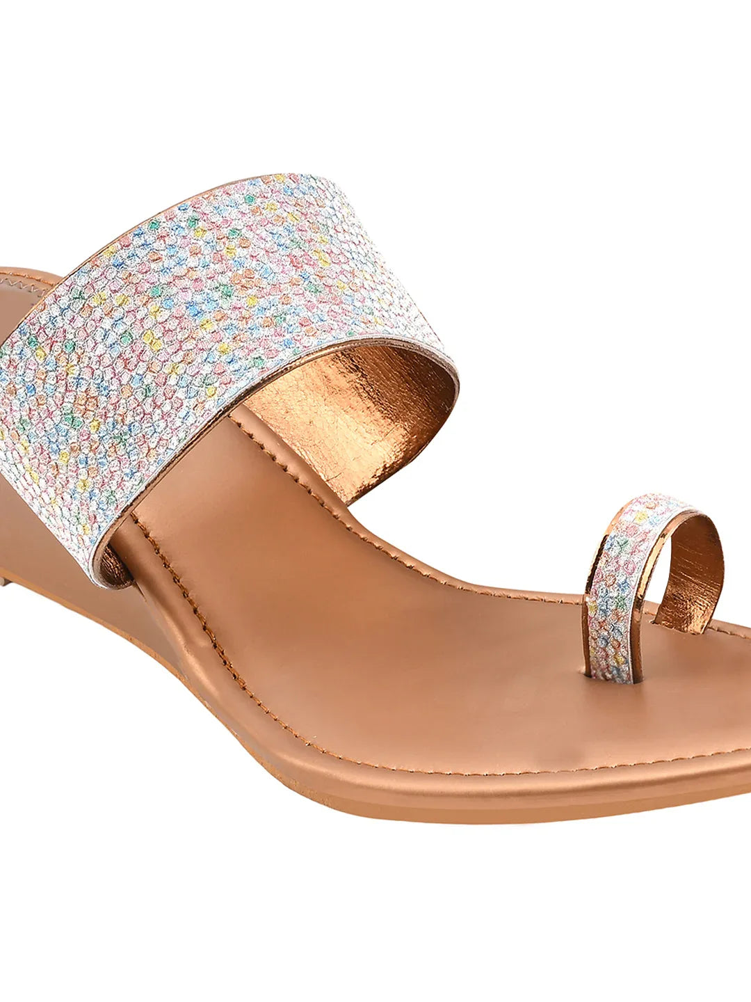Shimmer Toe-Ring Wedge Heel
