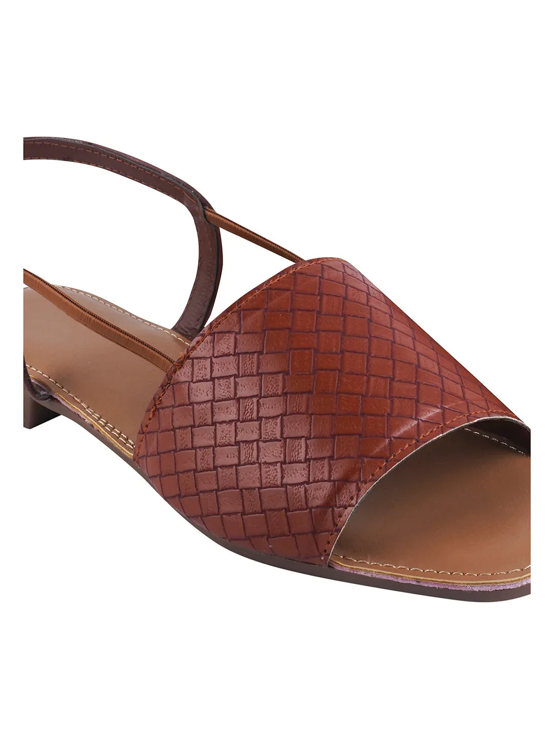Elegant Weave Detail Flat Sandals
