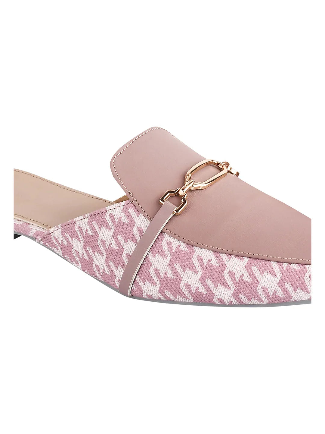 Printed Slip-On Mule with Metal Detail