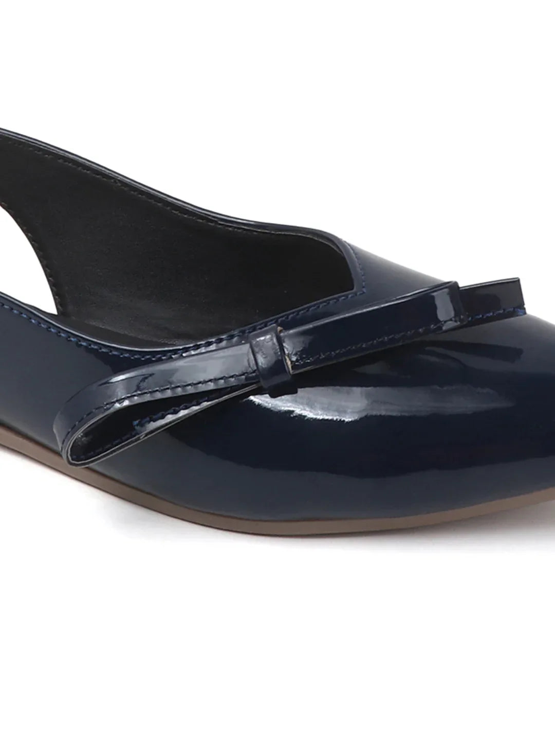 Glossy Pointed Toe Slingback Flat Mules
