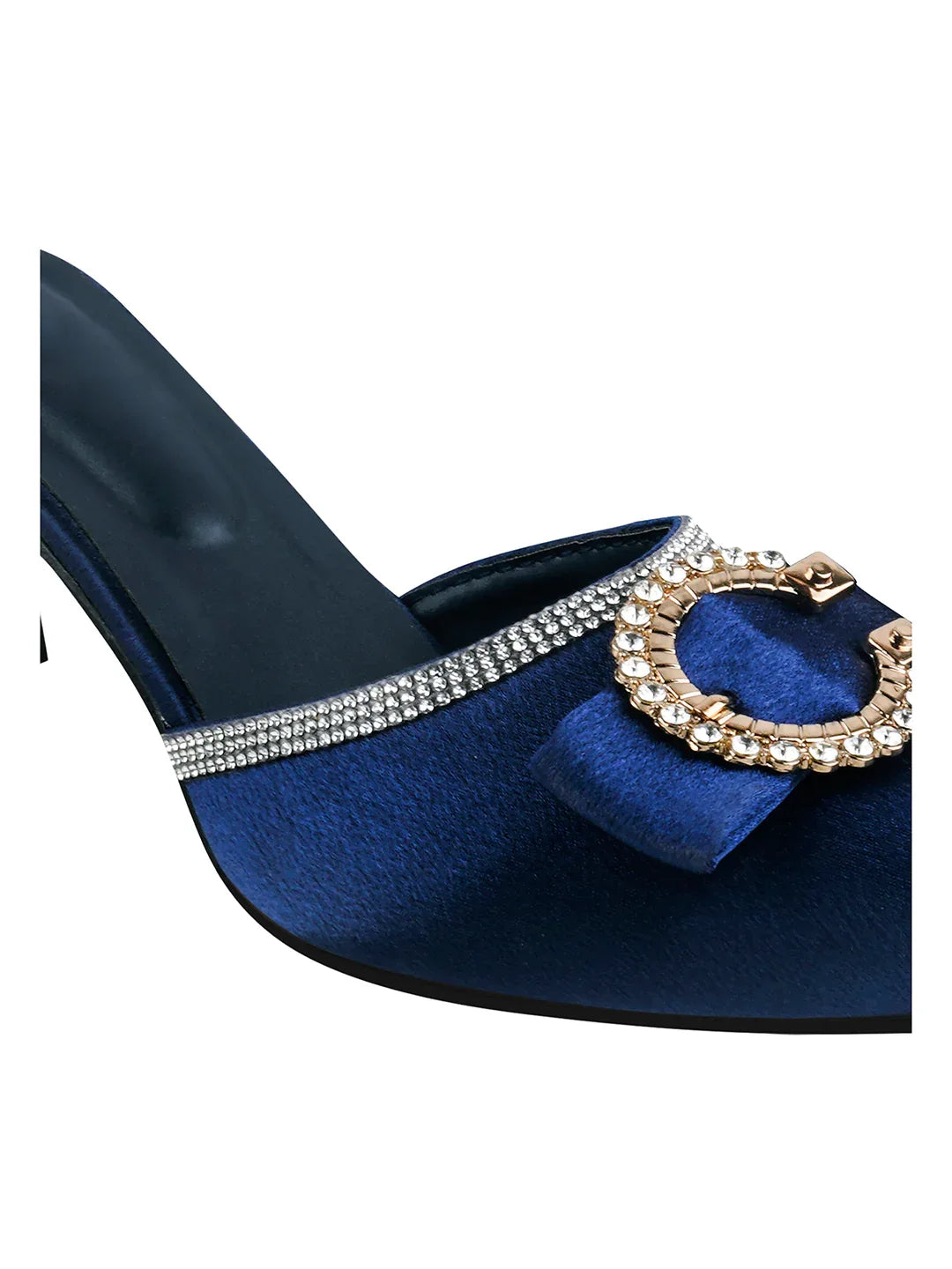 Stylish Pointed Toe Slip-On Heels for Women – Buckle Detail