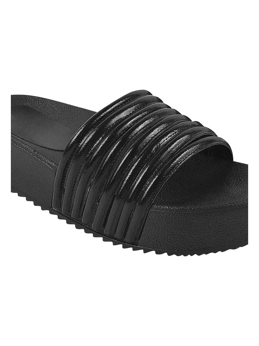 Textured Wide Strap Slides