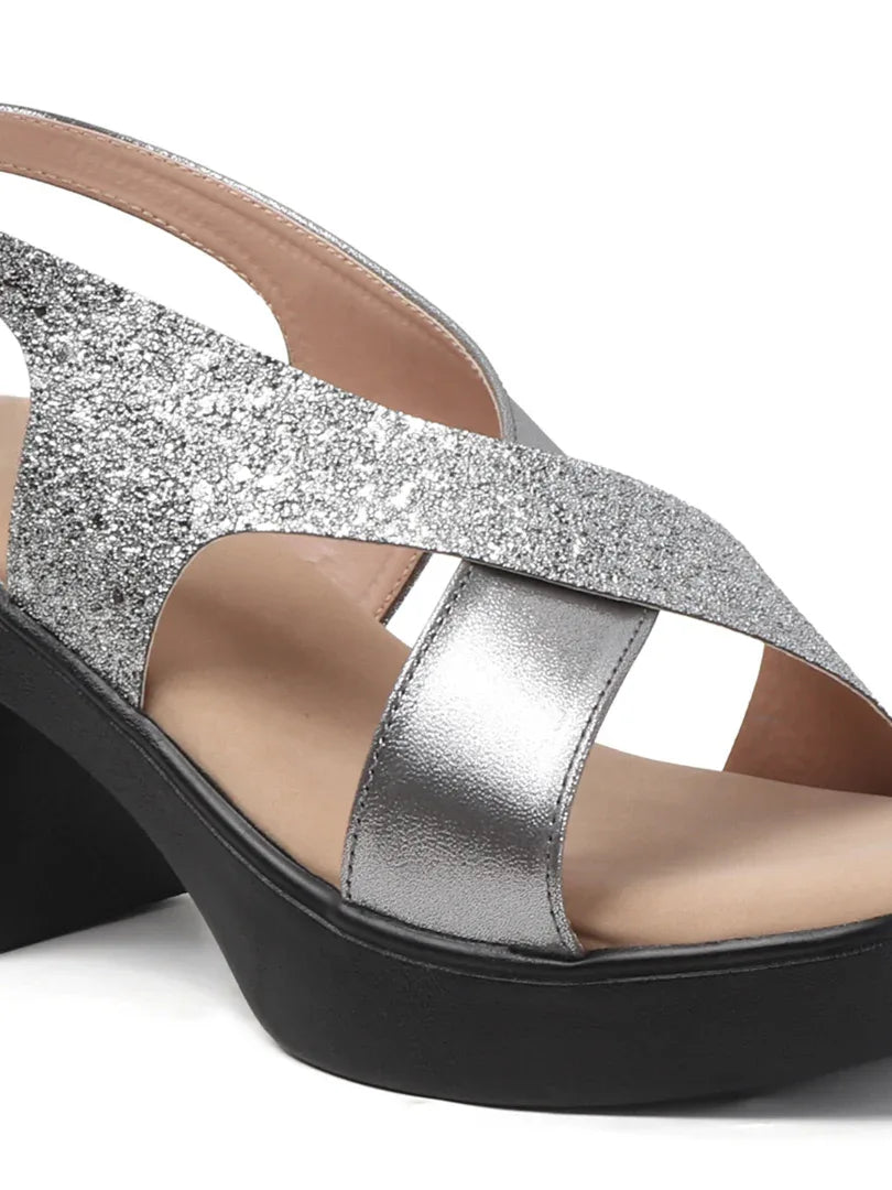 Party-Ready Sparkle Block Heels