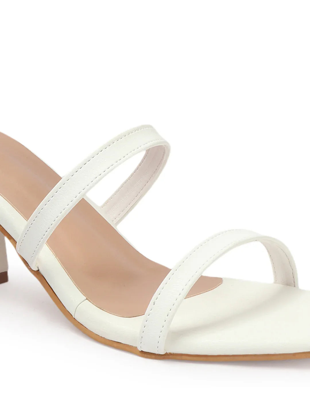 Rose Detail Ankle Strap Block Heels