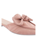 Elegant Bow Accent Pointed Mule Flats for Women