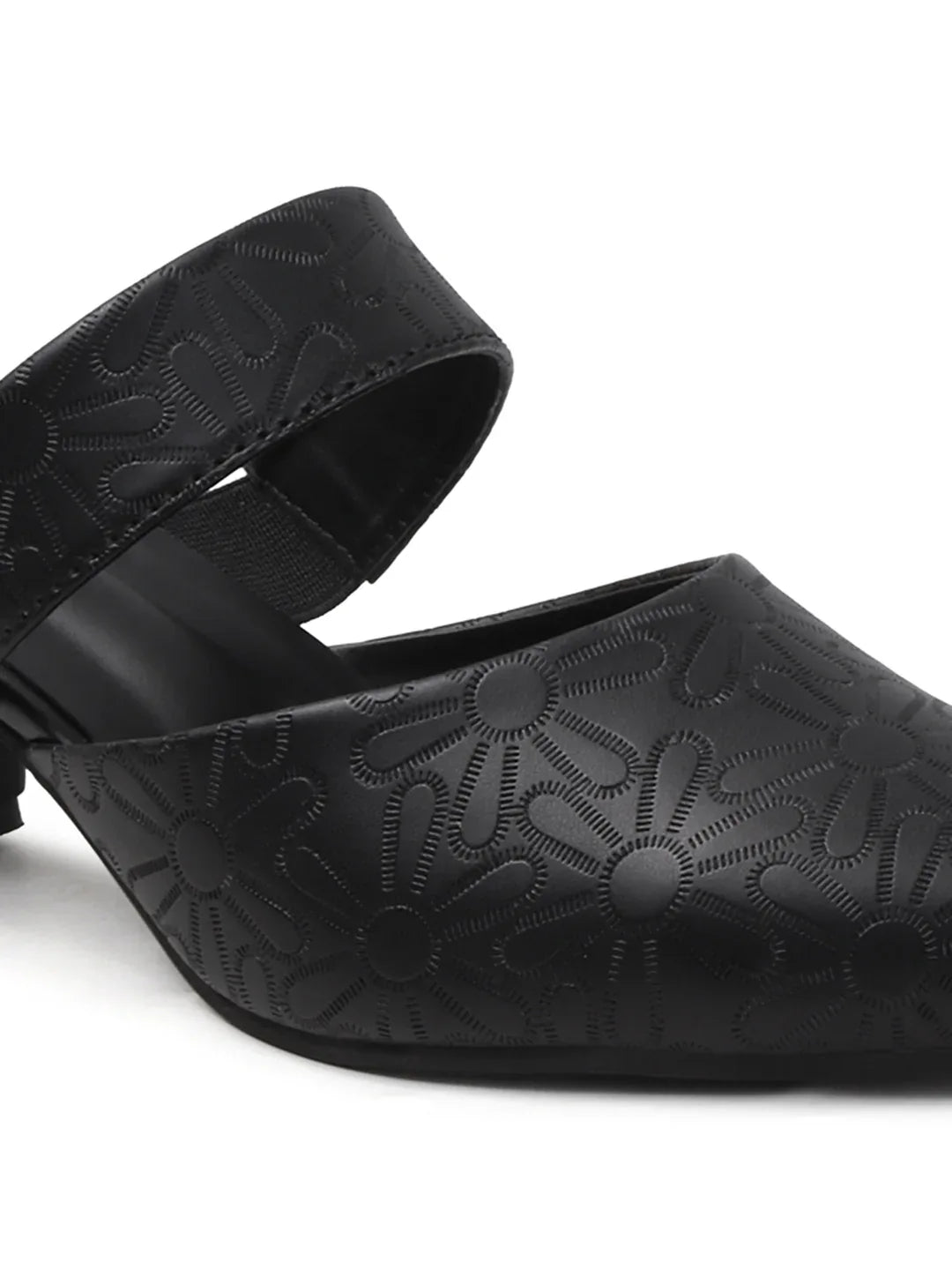 Glitter Strap Block Heel Sandals