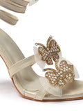 Glam Crystal Flower High Heel Sandals