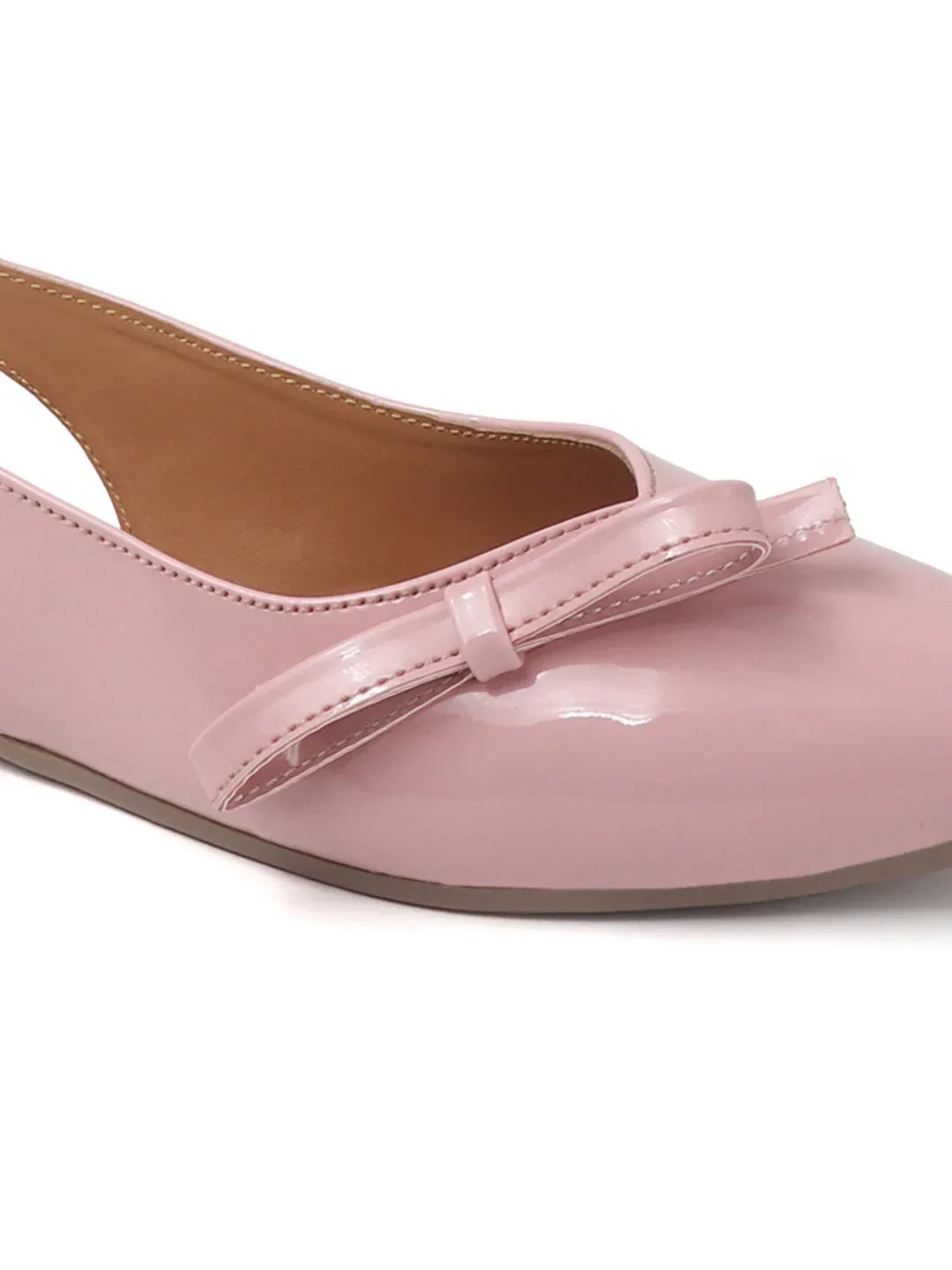 Glossy Pointed Toe Slingback Flat Mules