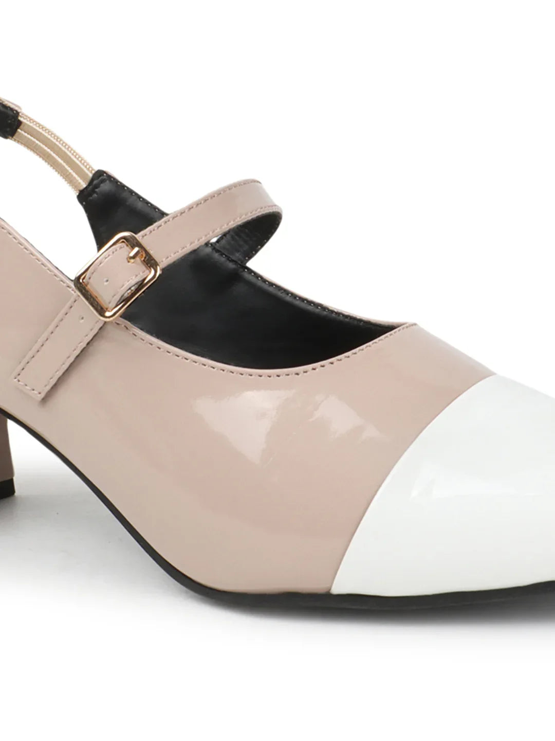 Classic Strap Detail Mid Heel Pumps