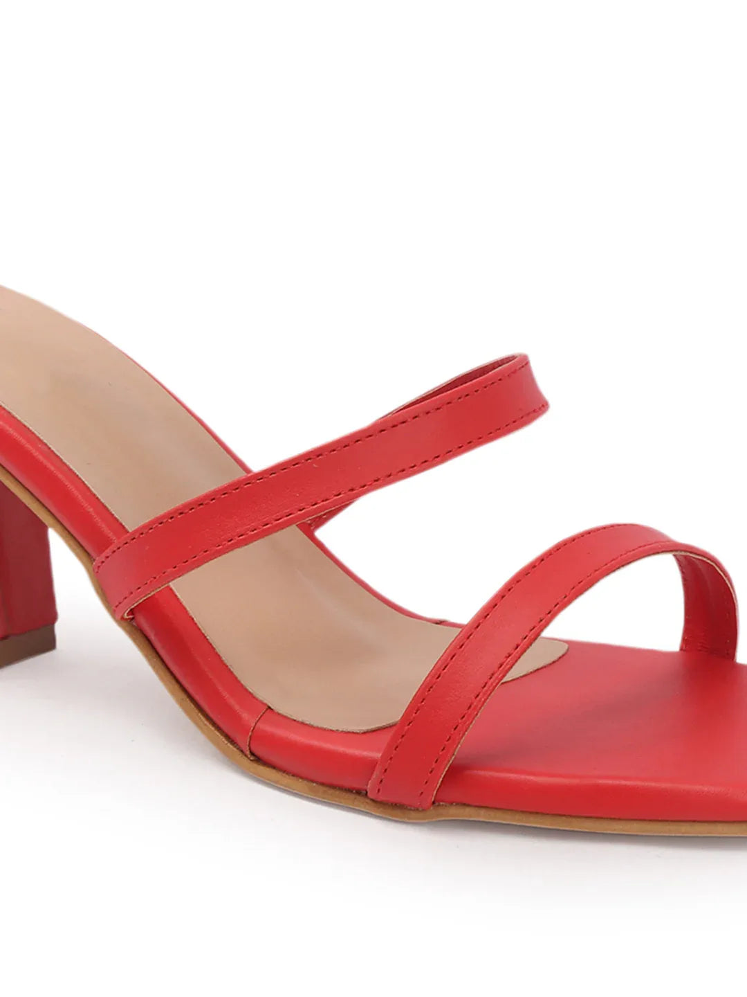 Rose Detail Ankle Strap Block Heels
