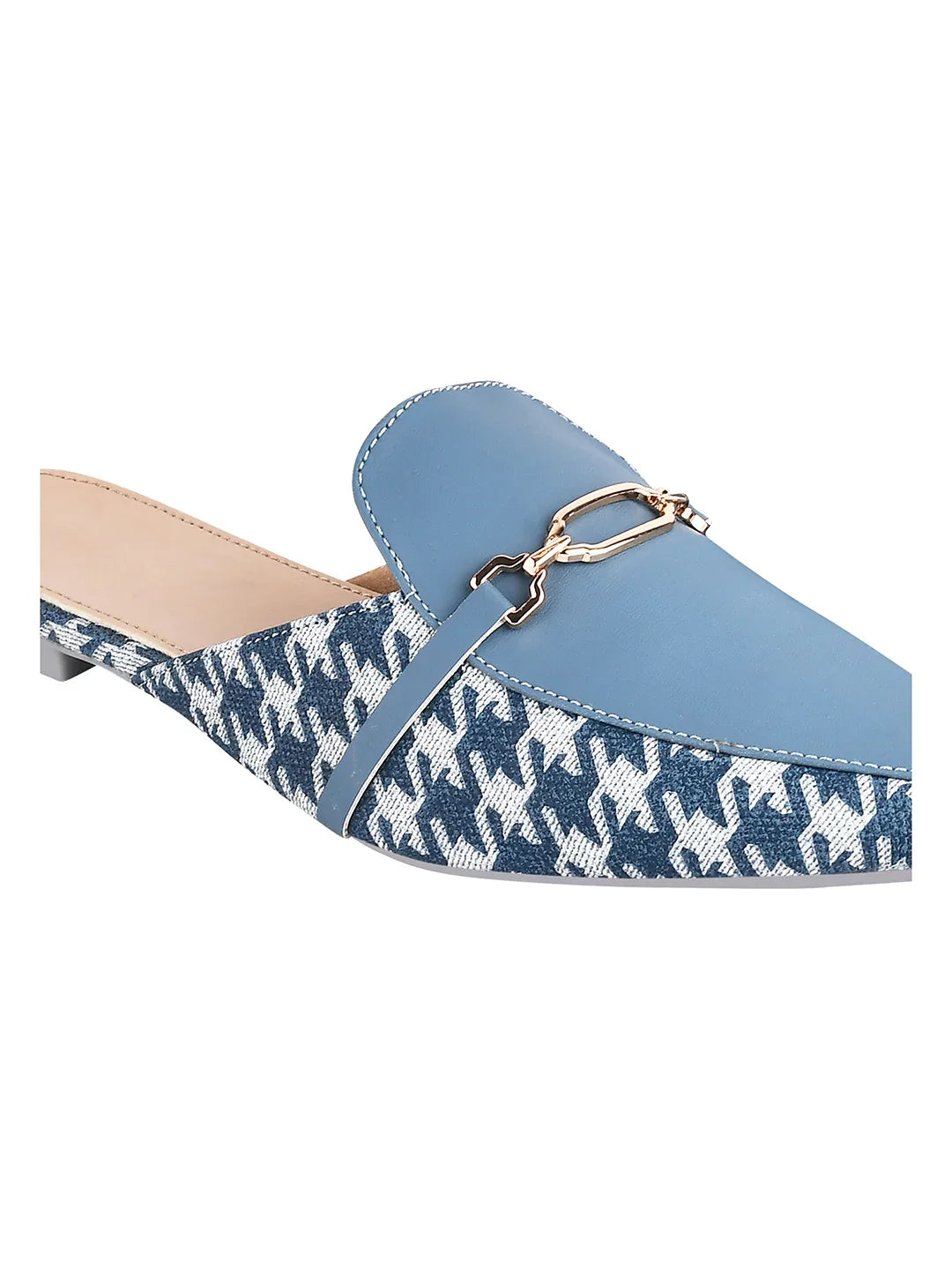 Printed Slip-On Mule with Metal Detail