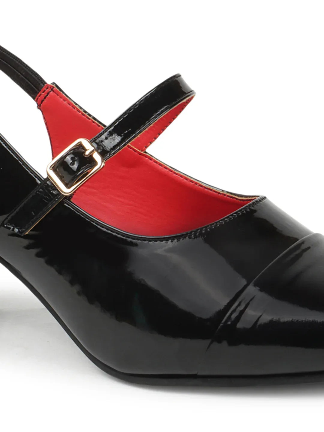 Classic Strap Detail Mid Heel Pumps