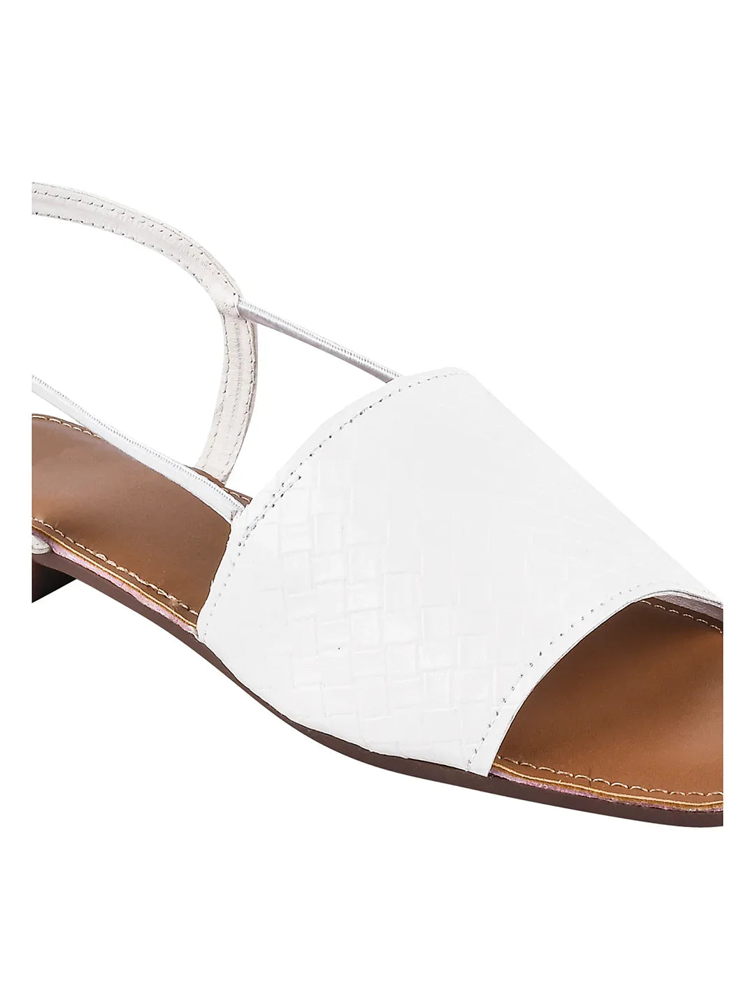 Elegant Weave Detail Flat Sandals