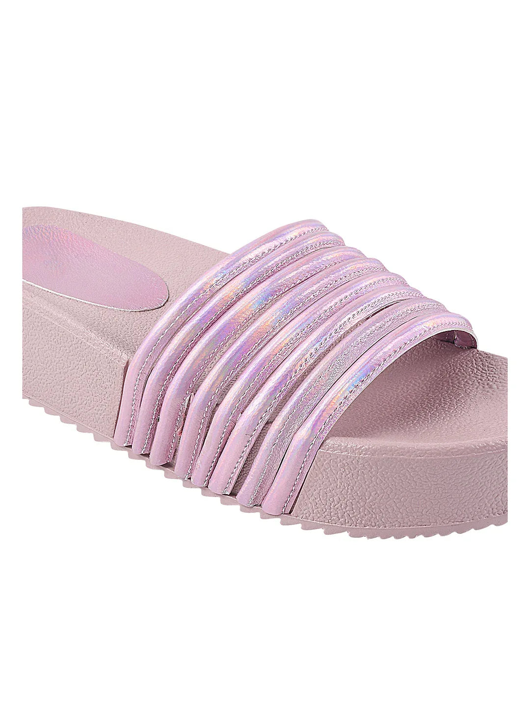 Textured Wide Strap Slides
