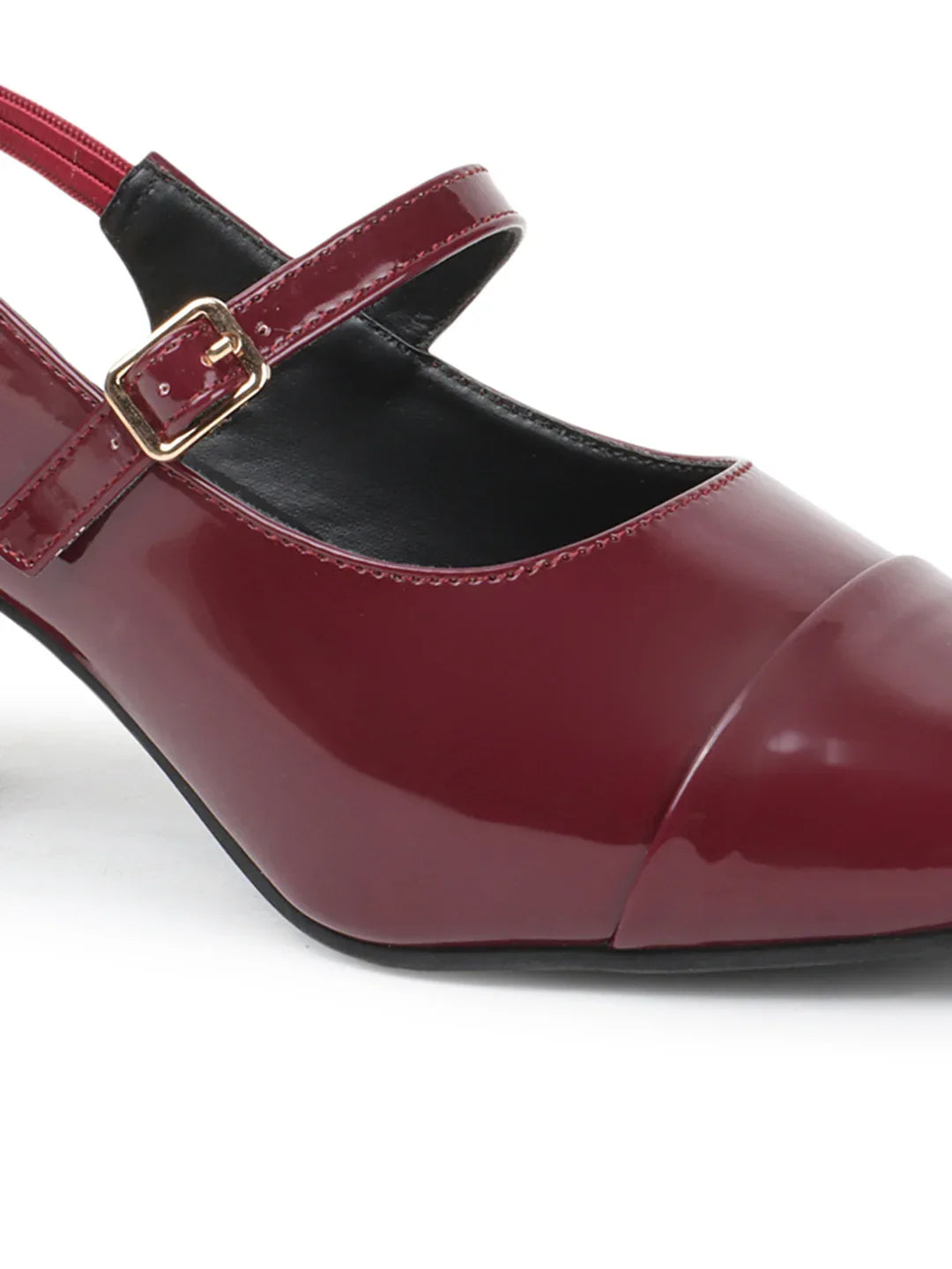 Classic Strap Detail Mid Heel Pumps