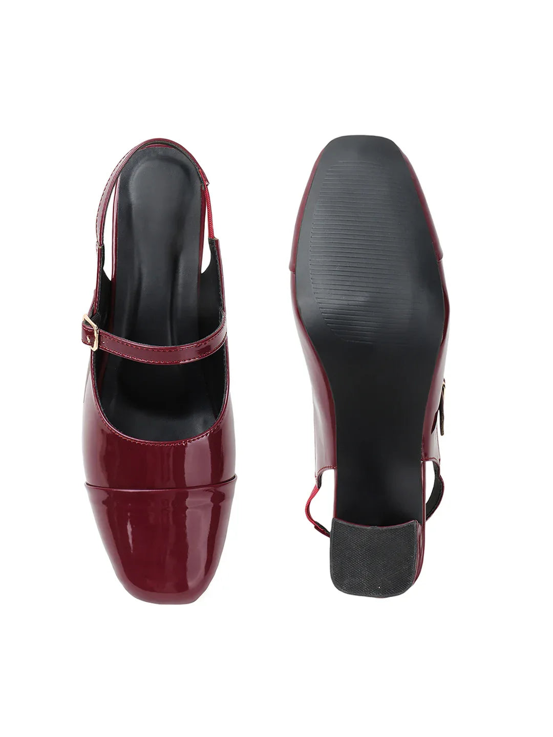 Classic Strap Detail Mid Heel Pumps