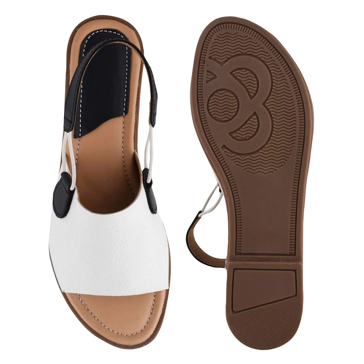 Chic Dual-Tone Comfort Flat Sandals