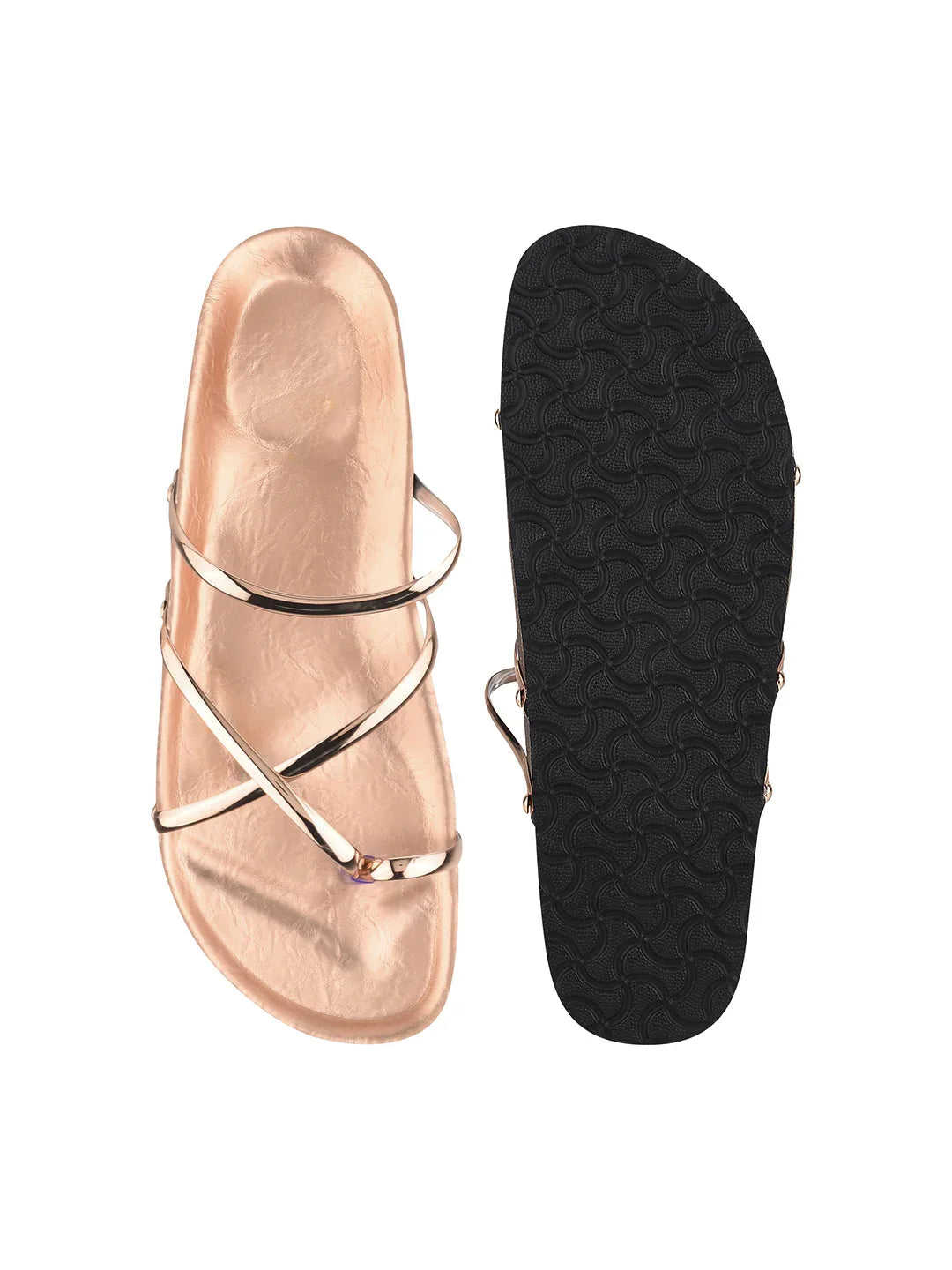 Minimal Luxe Metallic Slip-On Sandals