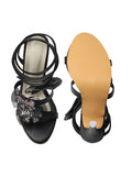Glam Crystal Flower High Heel Sandals