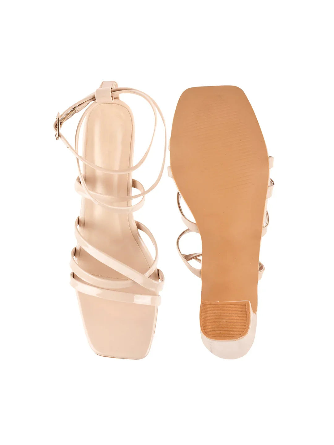 StrapAura Block Heel Sandals