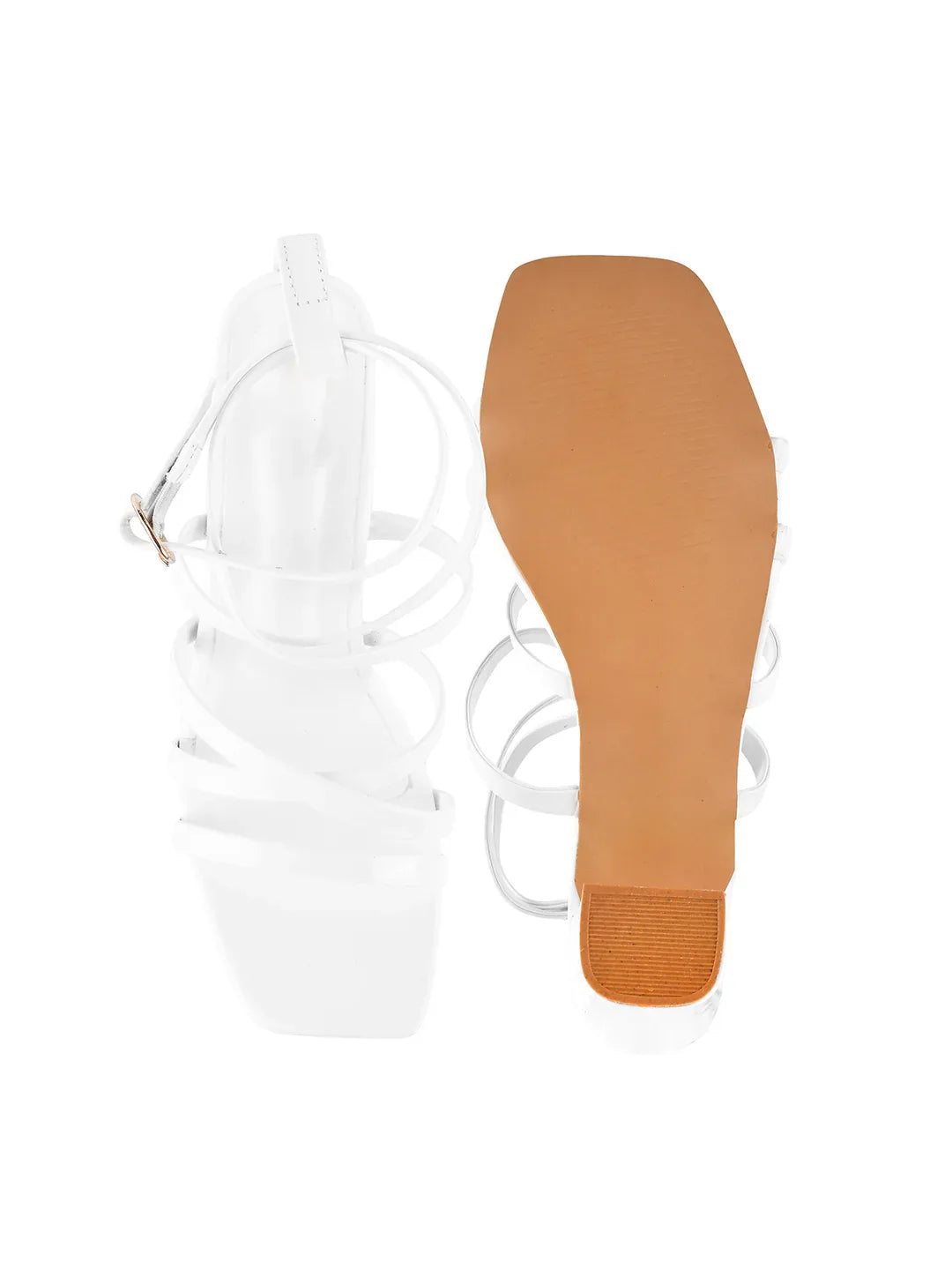 StrapAura Block Heel Sandals