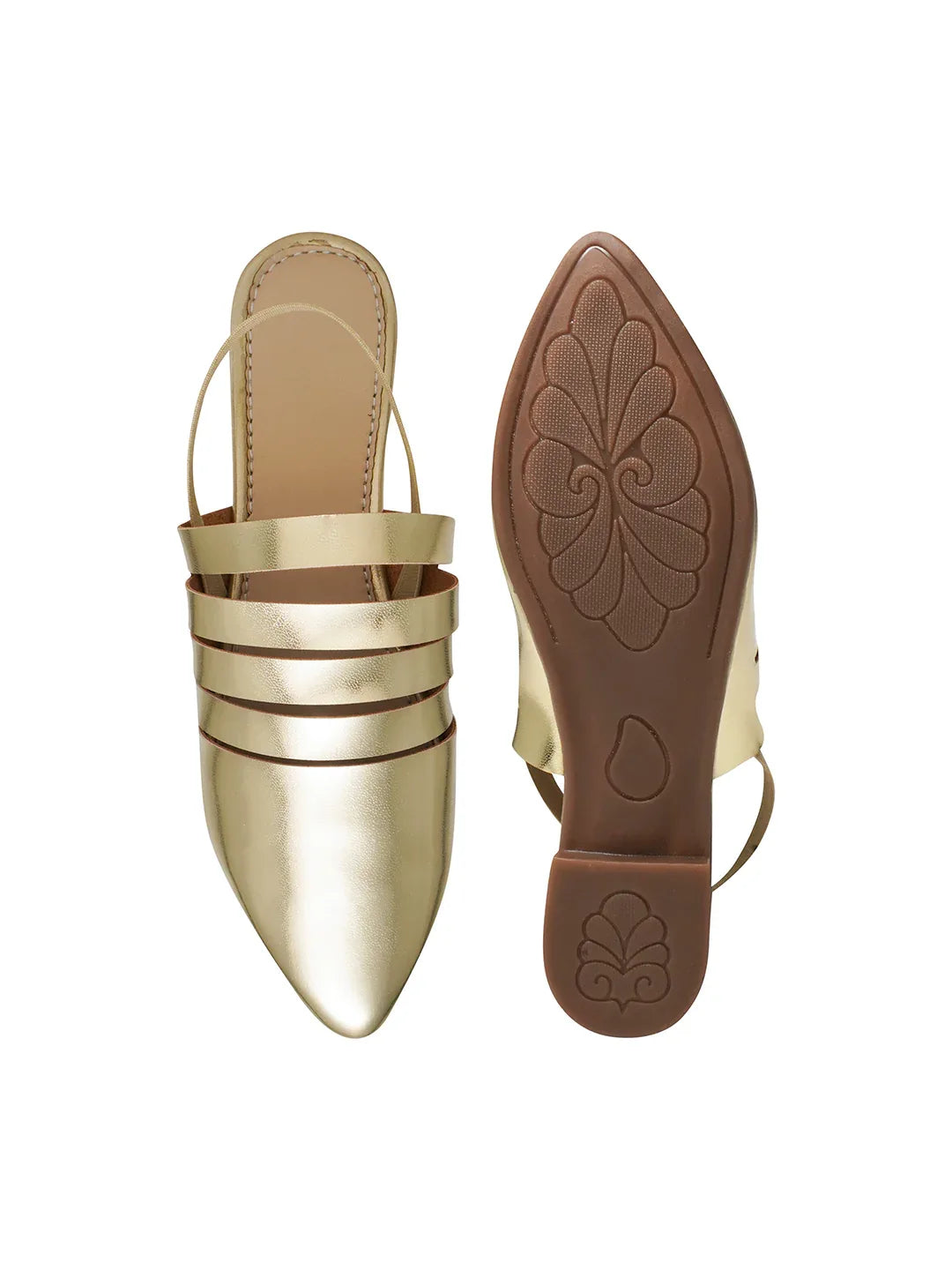 Women Metallic Slingback Mule with Pointed Toe
