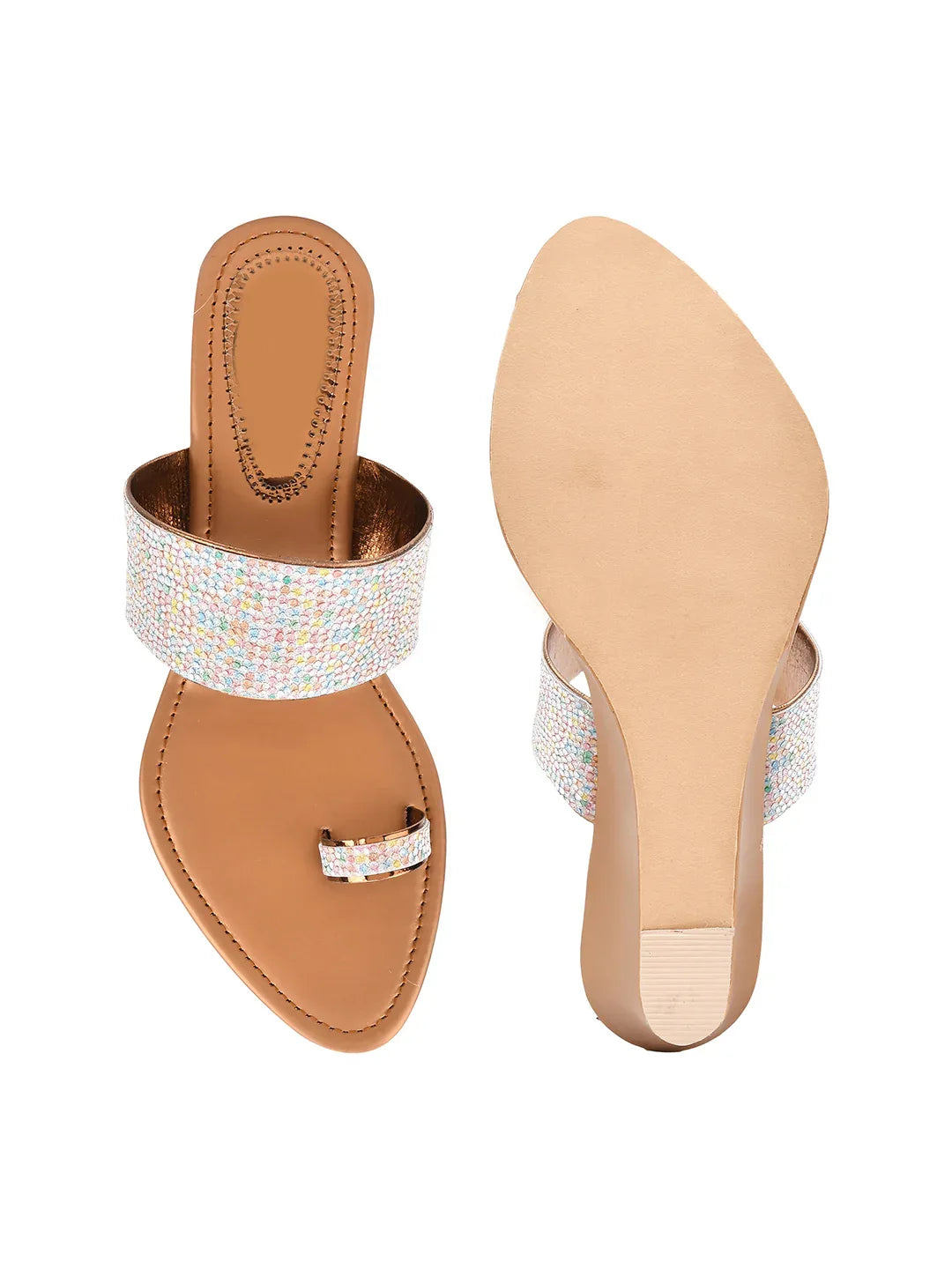 Shimmer Toe-Ring Wedge Heel
