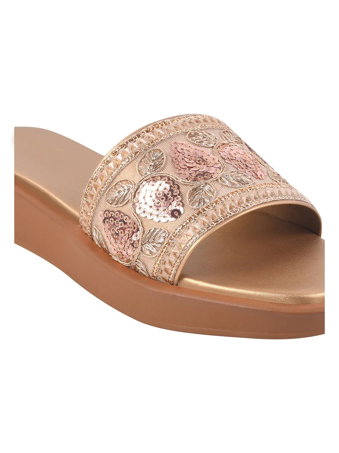 Royal Embroidery Comfort Platform Flats