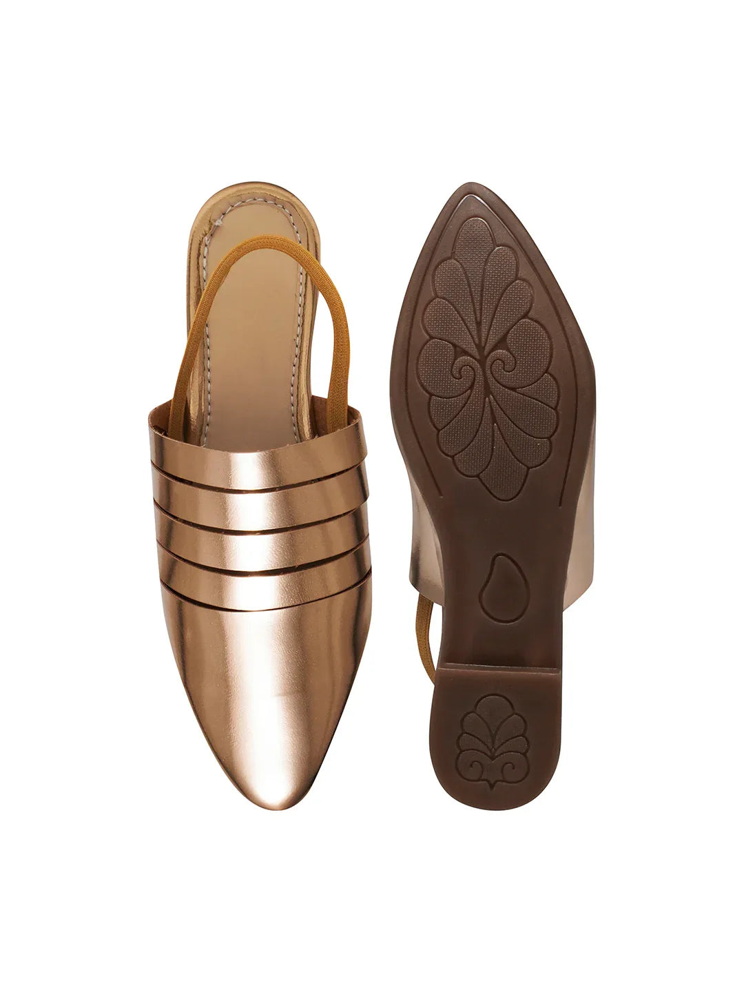 Women Metallic Slingback Mule with Pointed Toe