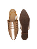 Women Metallic Slingback Mule with Pointed Toe