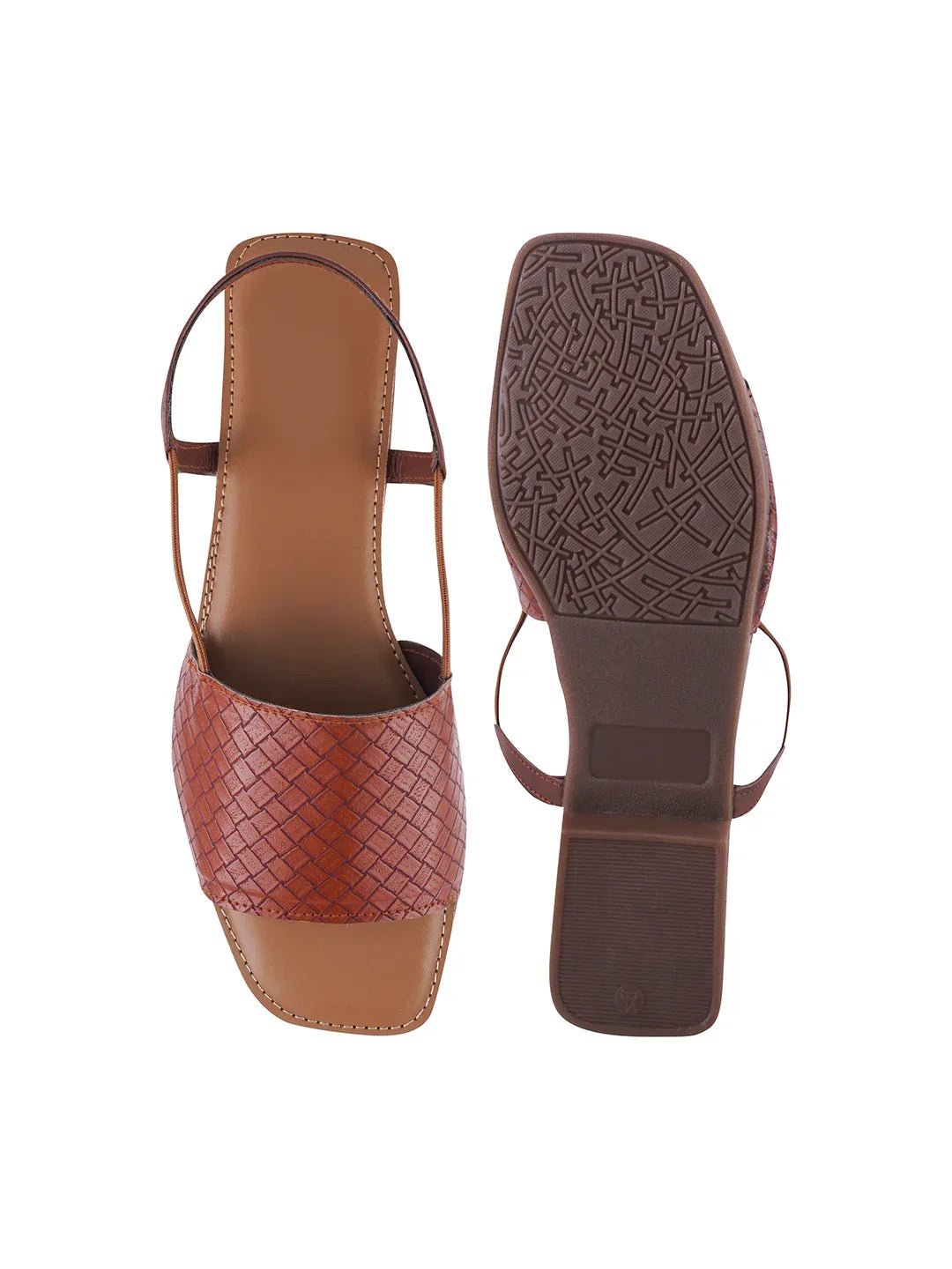 Elegant Weave Detail Flat Sandals