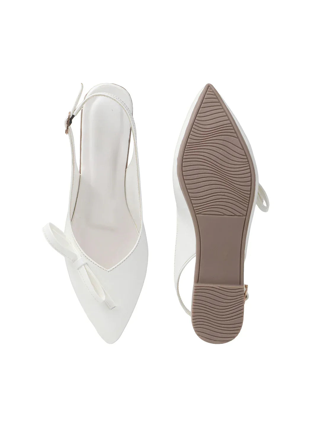 Glossy Pointed Toe Slingback Flat Mules