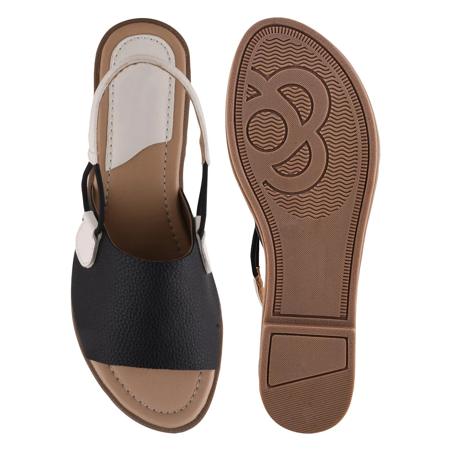 Chic Dual-Tone Comfort Flat Sandals