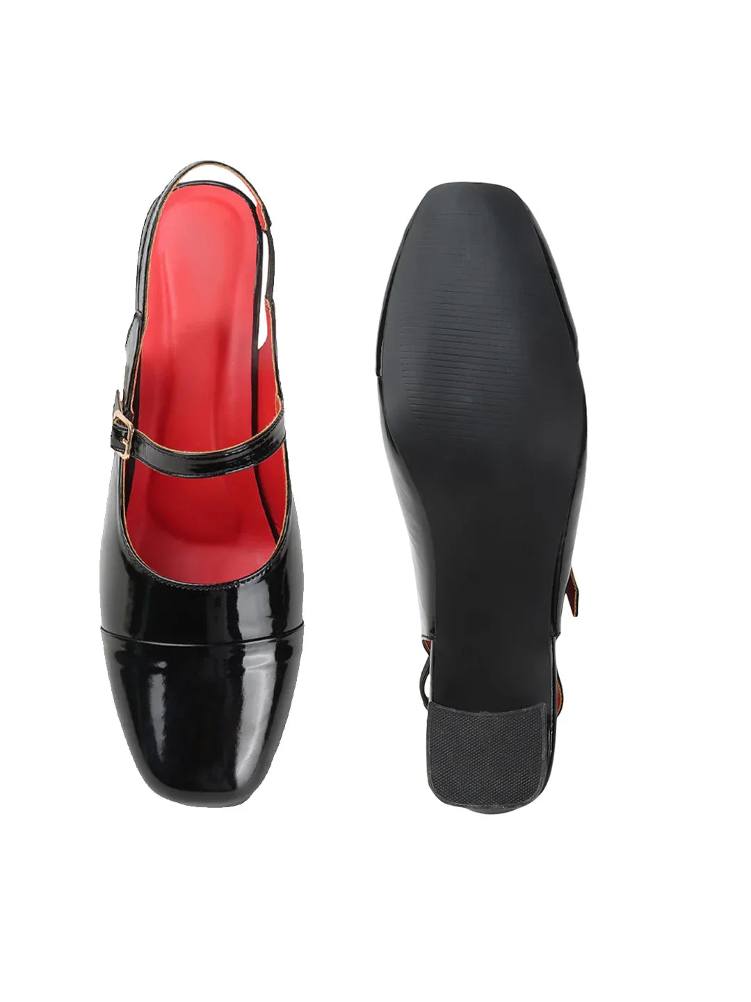 Classic Strap Detail Mid Heel Pumps