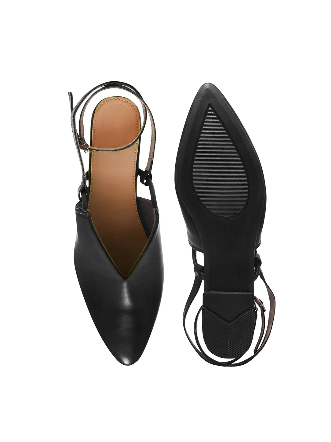 Everyday Luxe Pointed Back-Strap Flats