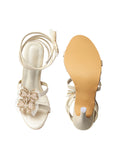 Glam Crystal Flower High Heel Sandals