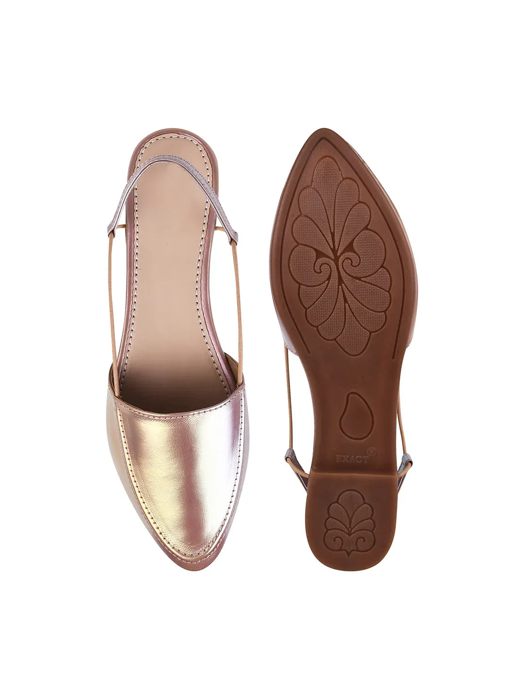 Elegance Metallic Pointed Slingback Flats