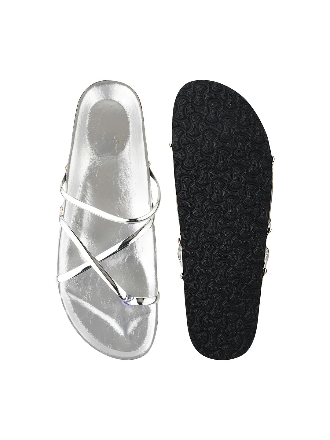 Minimal Luxe Metallic Slip-On Sandals