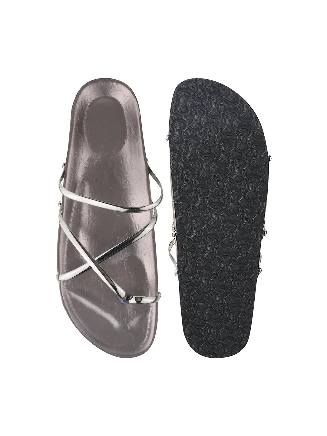 Minimal Luxe Metallic Slip-On Sandals