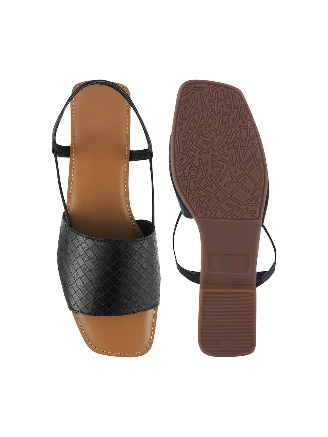 Elegant Weave Detail Flat Sandals